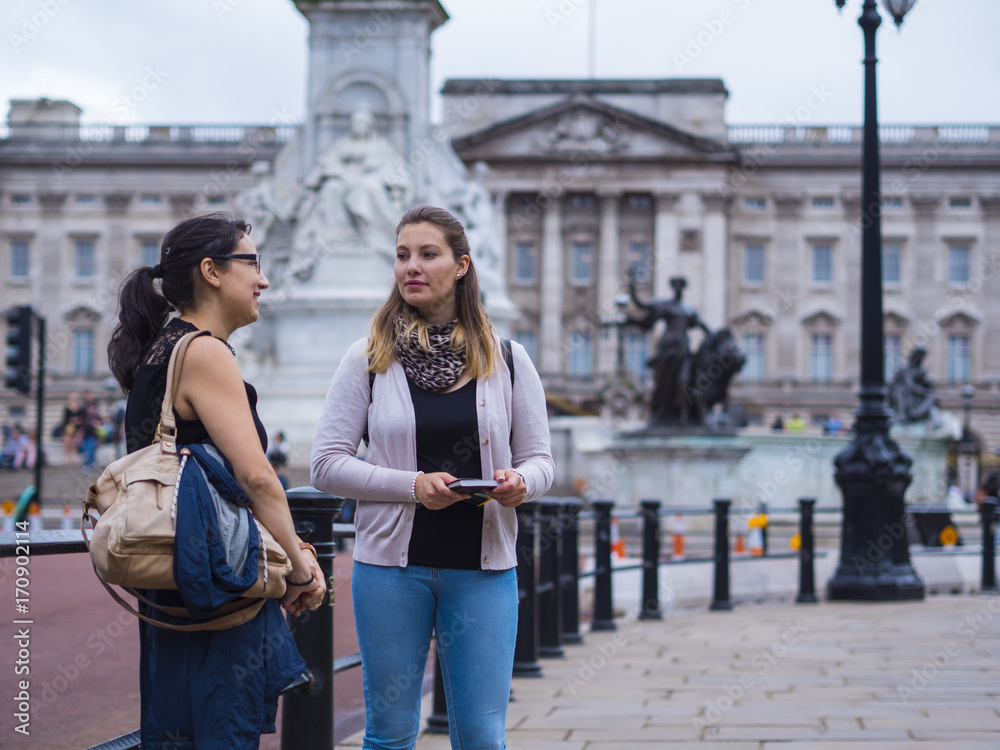 Two girls visit London and enjoy the trip and sightseeing