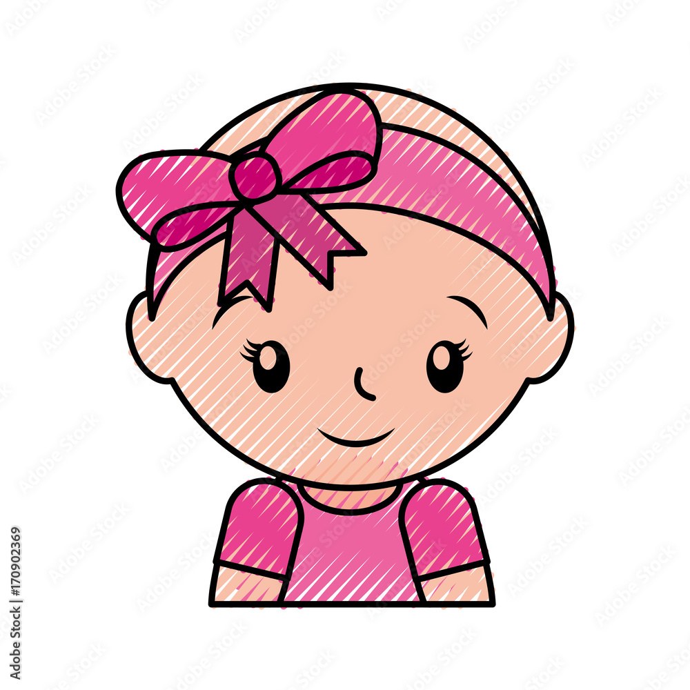 happy and smiling baby girl adorable vector illustration