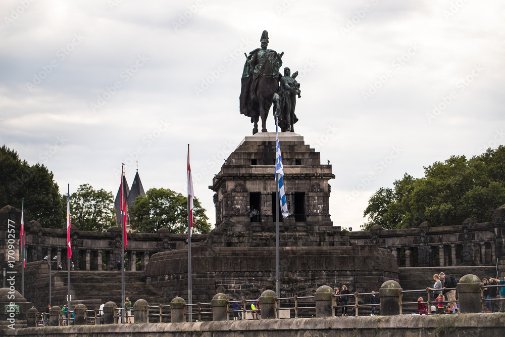 Reiterstatue am Deutschen Eck in Koblenz