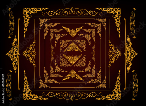 Gold border design, frame photo template, certificate template with luxury and modern pattern,diploma,Vector illustration