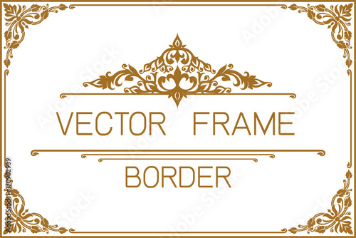 Gold border design, frame photo template, certificate template with luxury and modern pattern,diploma,Vector illustration