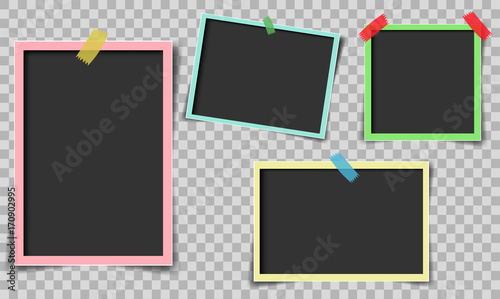 paper retro photo frame vector design