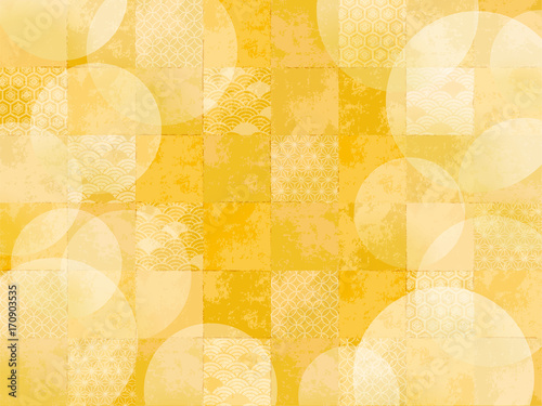 チェック 和金箔 丸