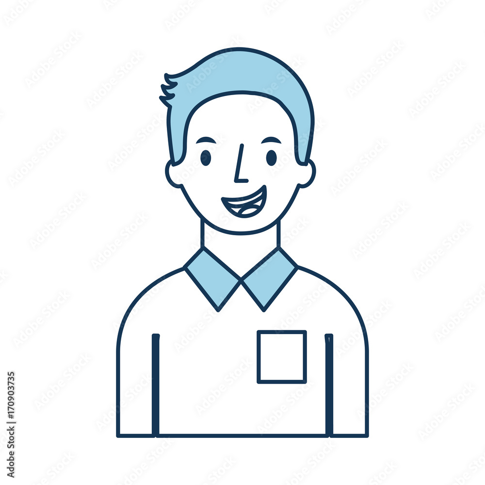 portrait man character male person image vector illustration