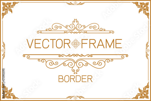 Gold border design, frame photo template, certificate template with luxury and modern pattern,diploma,Vector illustration