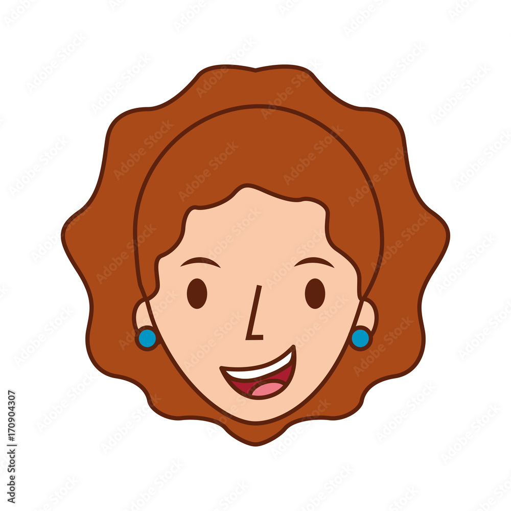 woman face character earring and hairstyle vector illustration woman face character earring and hairstyle vector illustration