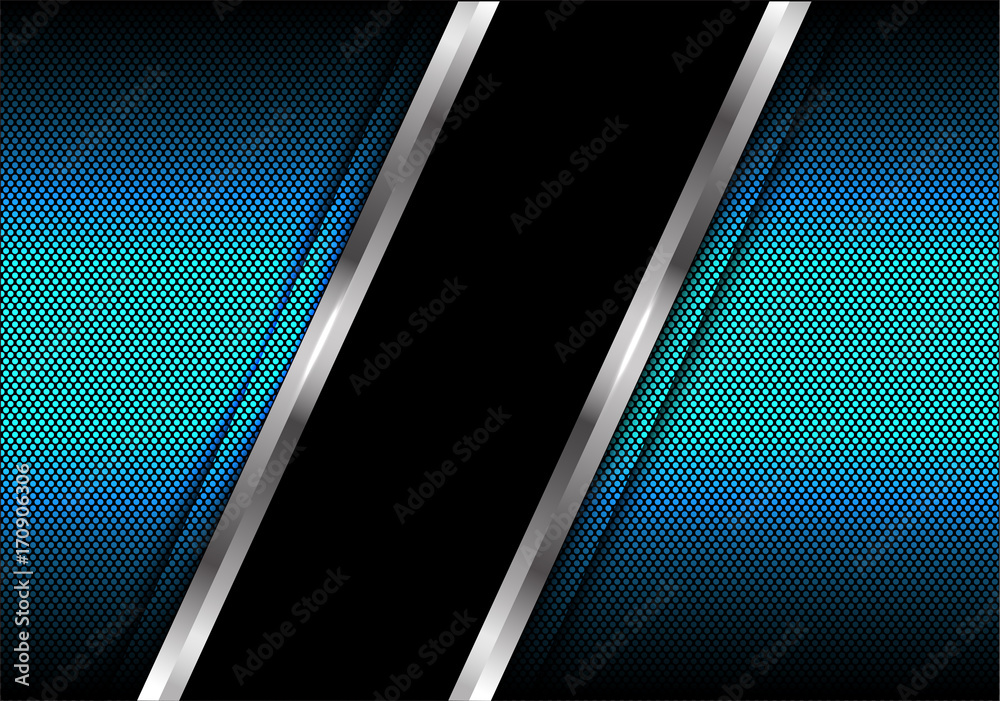 Abstract black silver line banner on blue light circle mesh design modern luxury futuristic technology background vector illustration. Abstract black silver line banner on blue light circle mesh design modern luxury futuristic technology background vector illustration.