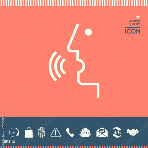 Voice control, person talking - icon