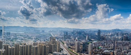 Skyline cityscape view. City and urban.
