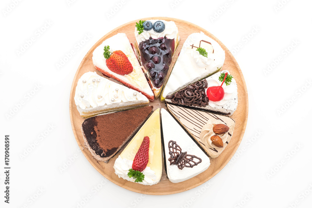 different pieces of cake