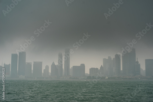 Factory pipe polluting air, smoke from the chimney.