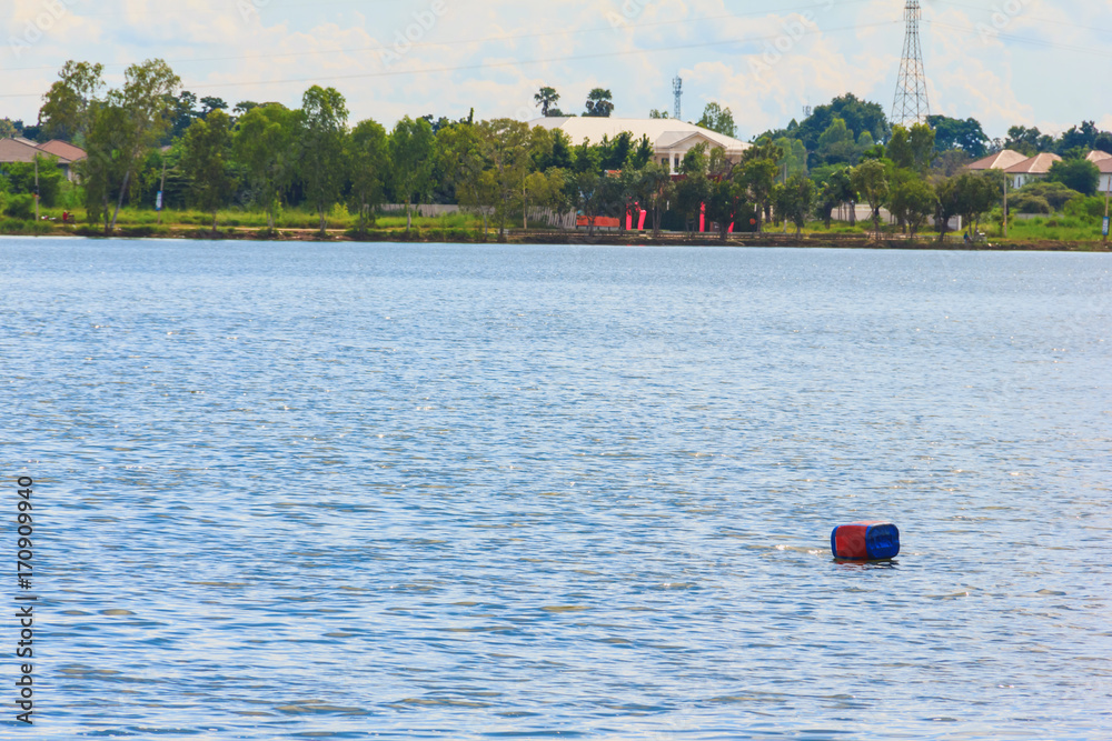 red buoy on big lake