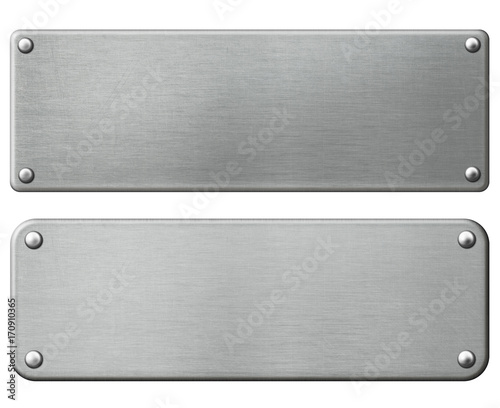 metal plates set with rivets isolated 3d illustration with clipping paths included