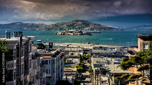 Cuadro en lienzo Alcatraz & San Francisco Bay