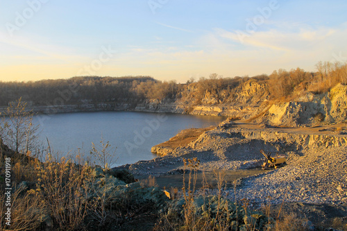 Extraction of mineral resources in the granite quarry