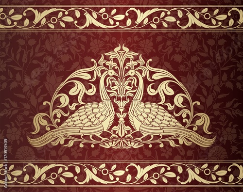 Wallpaper Mural peacocks, feathers ,wedding card design, royal India Torontodigital.ca