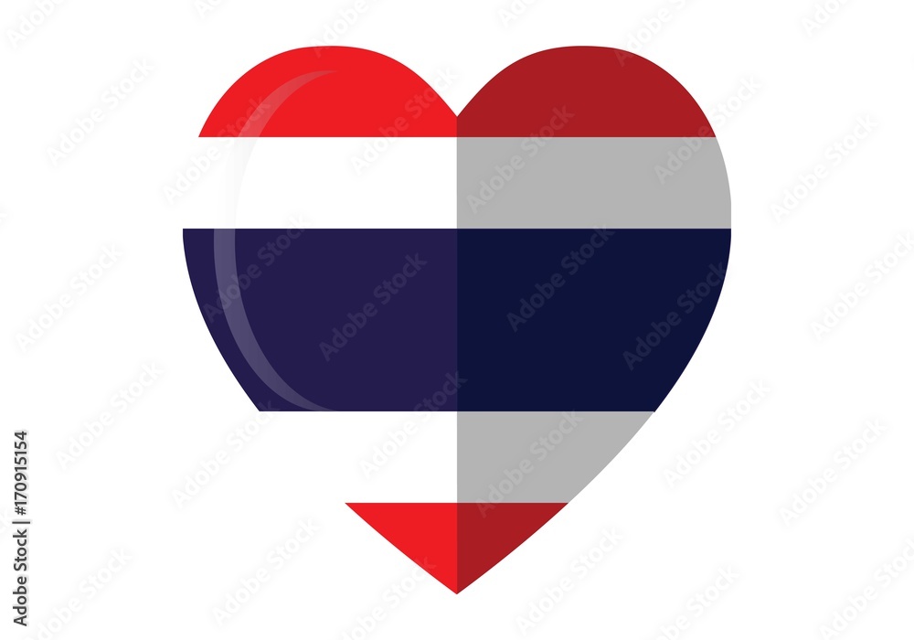 Heart shape in flag of Thailand Heart shape in flag of Thailand