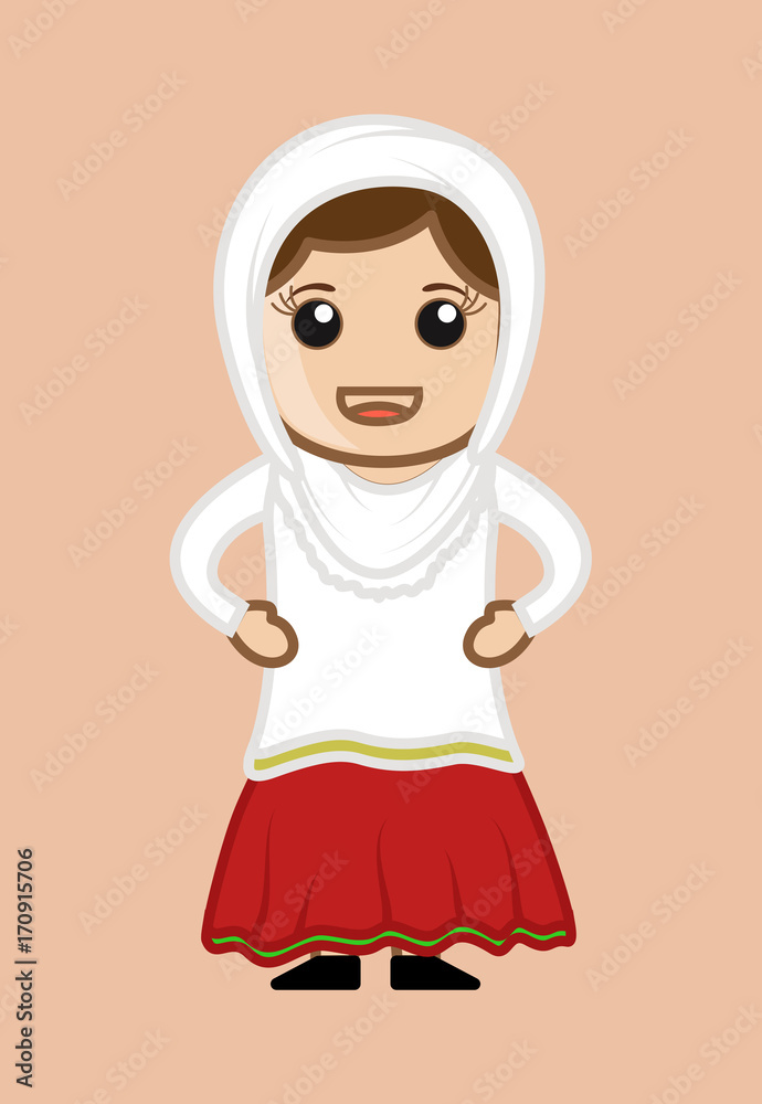 Happy Cartoon Punjabi Woman Stock Vector | Adobe Stock