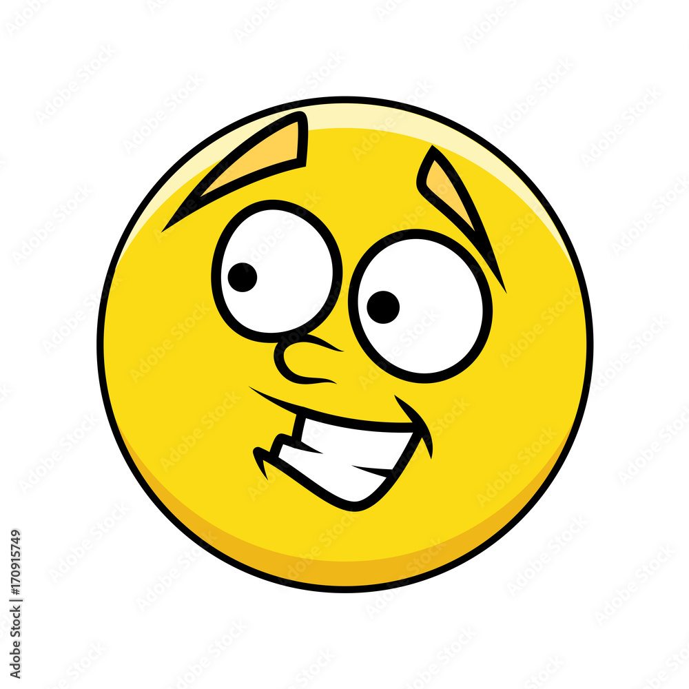 Fototapeta premium Scared Face Expression Smiley Vector