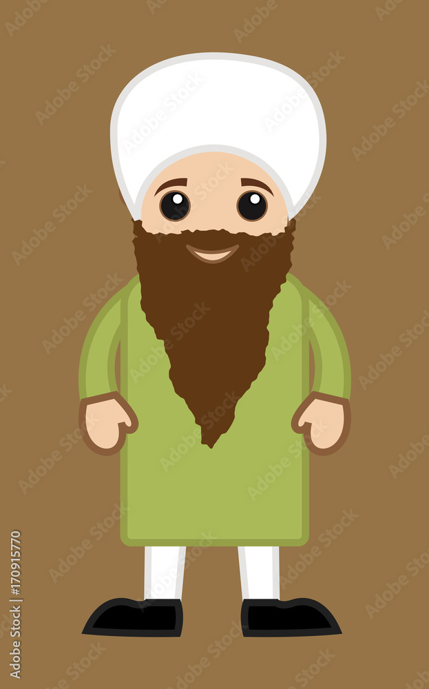 Cartoon Old Sardar Character Cartoon Old Sardar Character