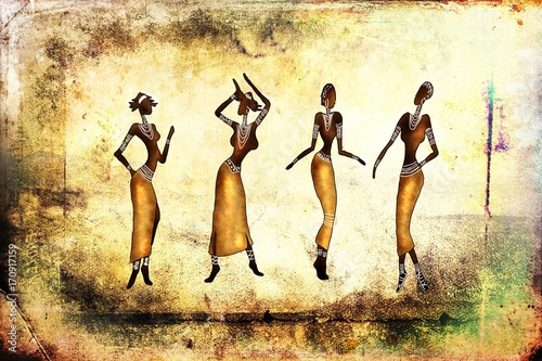 african ethnic retro vintage illustration