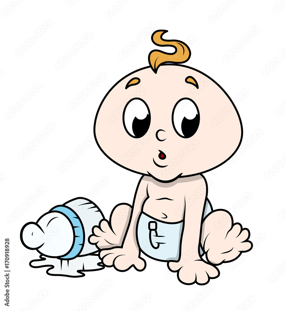 Obraz premium Cute Cartoon Baby Face Expression