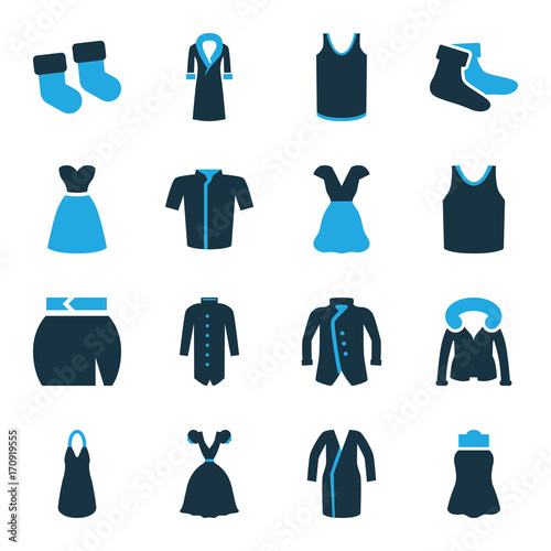 Set of 16 wear bi-color icons