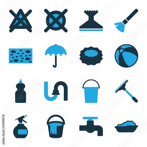 Set of 16 water bi-color icons