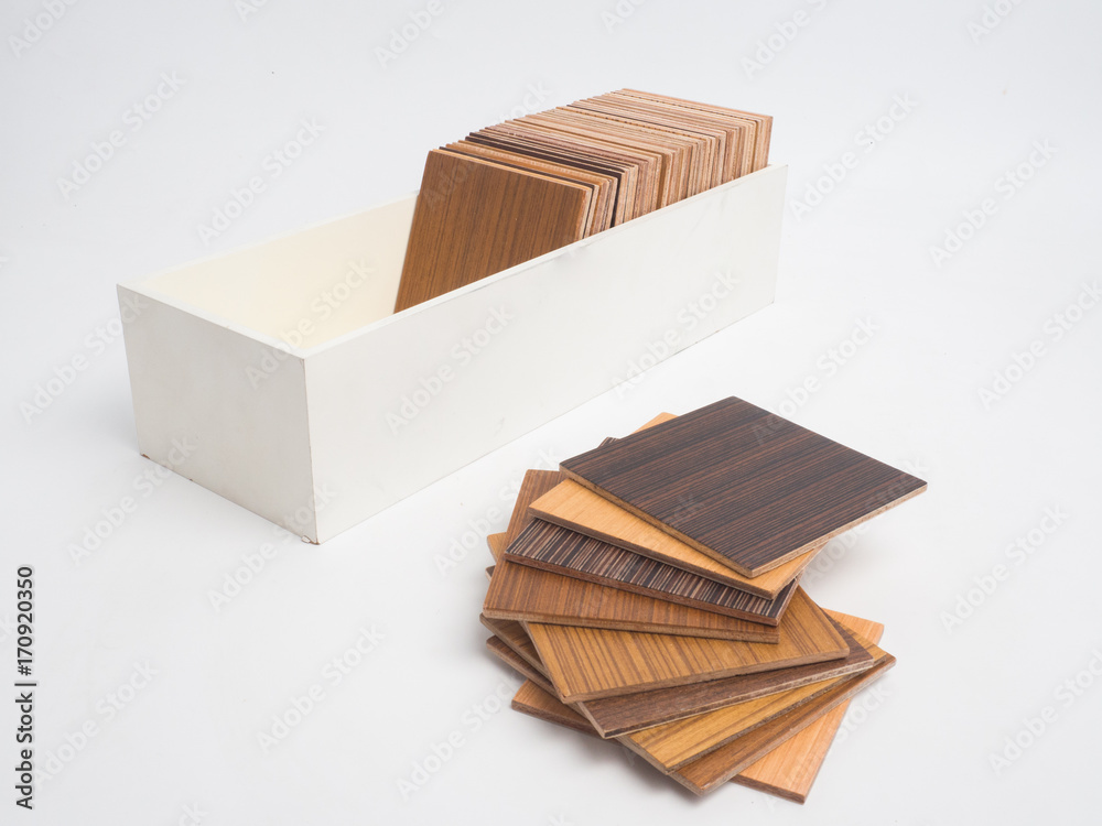 Samples of veneer wood on white background. interior design select material for idea. Samples of veneer wood on white background. interior design select material for idea.