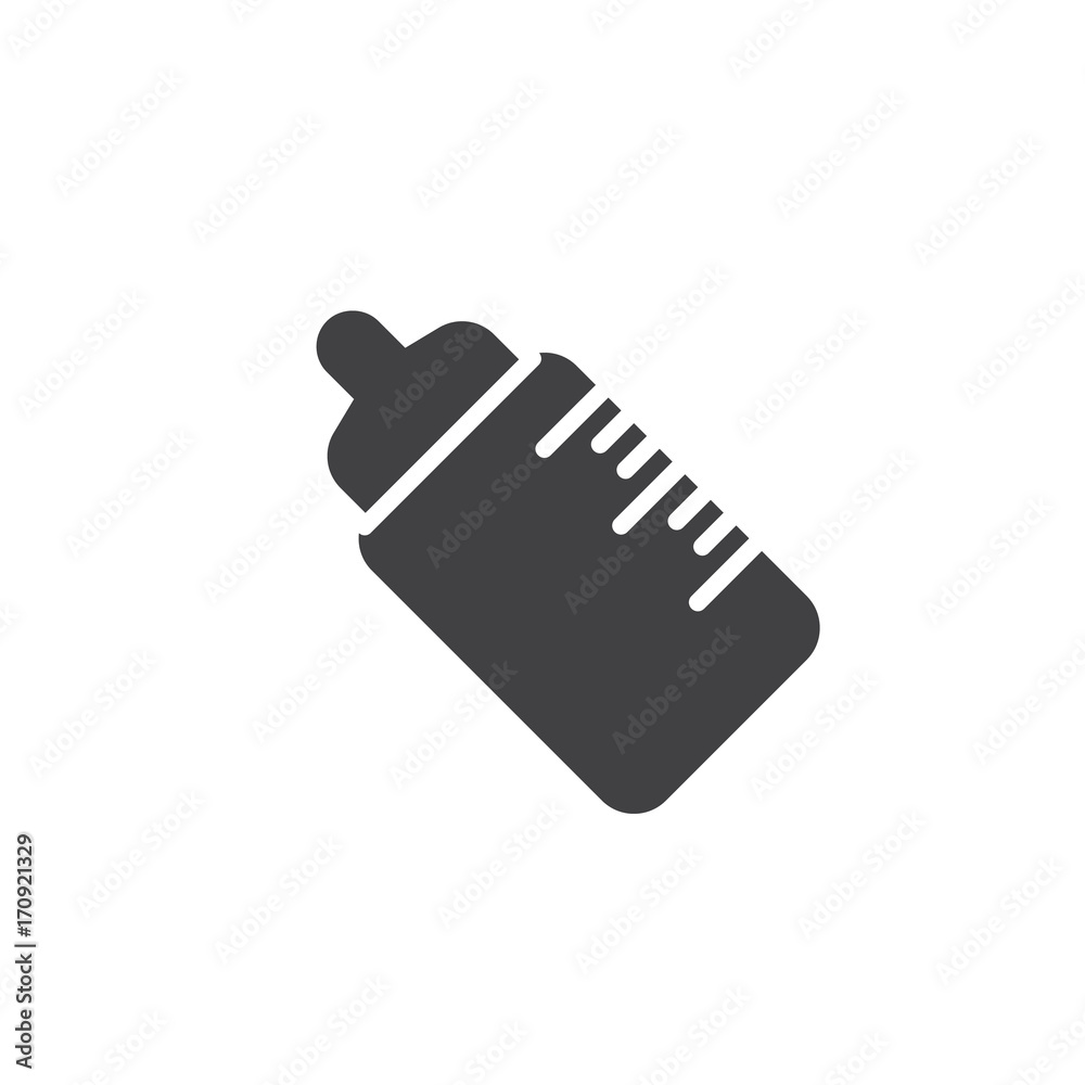 Baby bottle icon vector, filled flat sign, solid pictogram isolated on white. Symbol, logo illustration Baby bottle icon vector, filled flat sign, solid pictogram isolated on white. Symbol, logo illustration