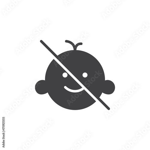 Keep away from children icon vector, filled flat sign, solid pictogram isolated on white. Symbol, logo illustration