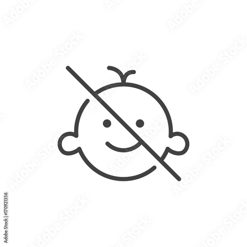 Keep away from children line icon, outline vector sign, linear style pictogram isolated on white. Symbol, logo illustration. Editable stroke