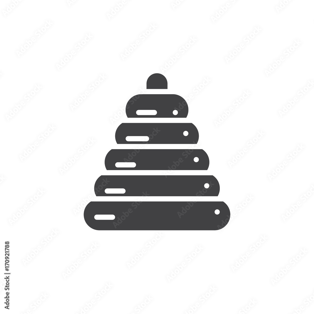 Ring stacker icon vector, filled flat sign, solid pictogram isolated on white. Symbol, logo illustration Ring stacker icon vector, filled flat sign, solid pictogram isolated on white. Symbol, logo illustration