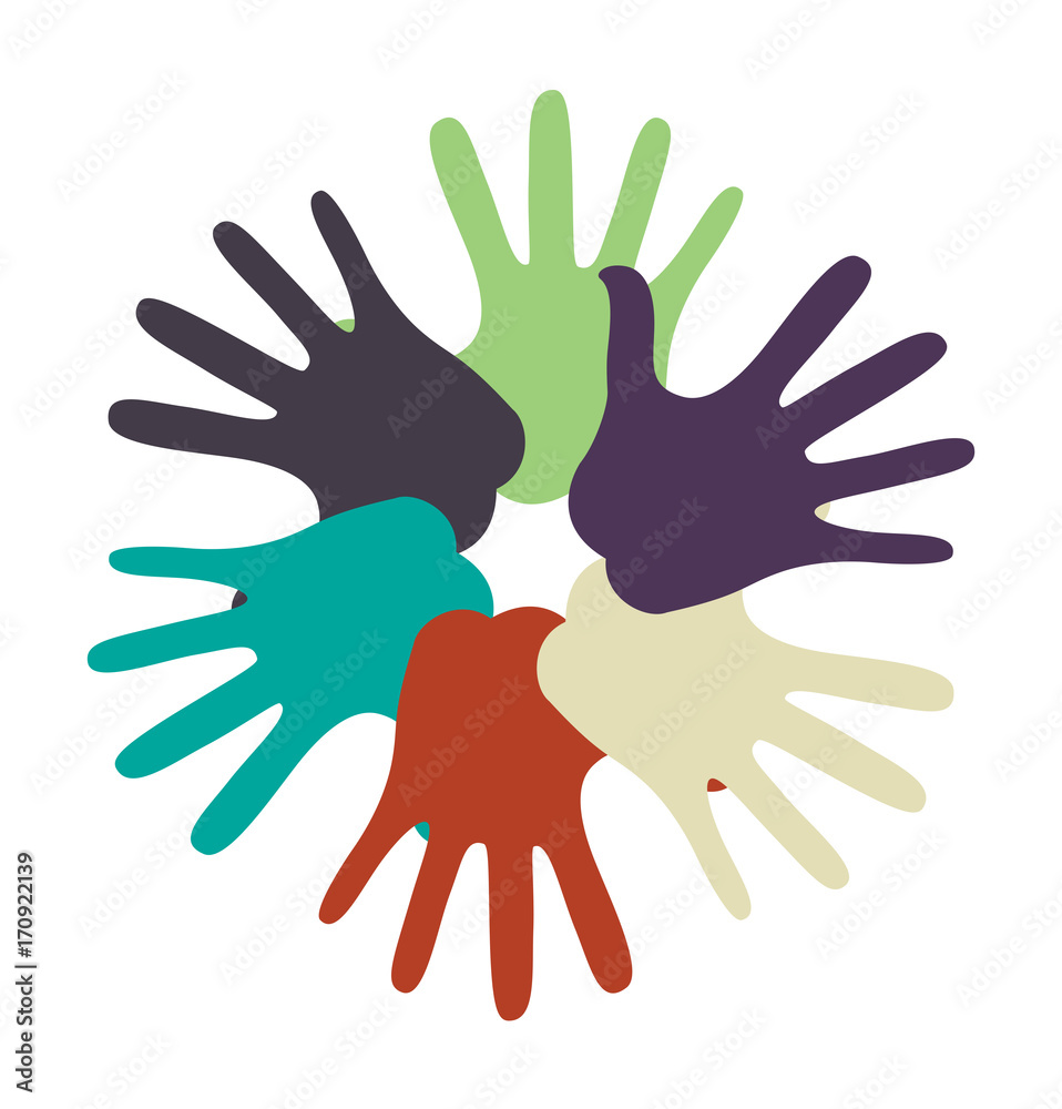 Obraz premium Vintage Hands Circle Vector