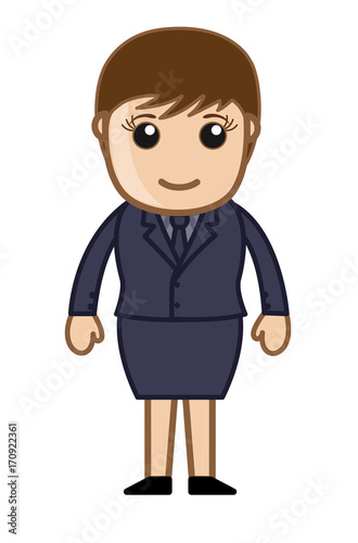 Modern Cartoon Female Employee