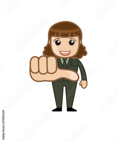 Businesswoman Showing Thumb down Vector