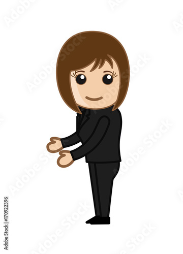 Cartoon Businesswoman Standing