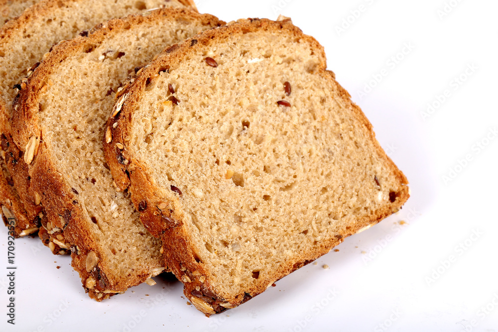 multi grain bread with slices