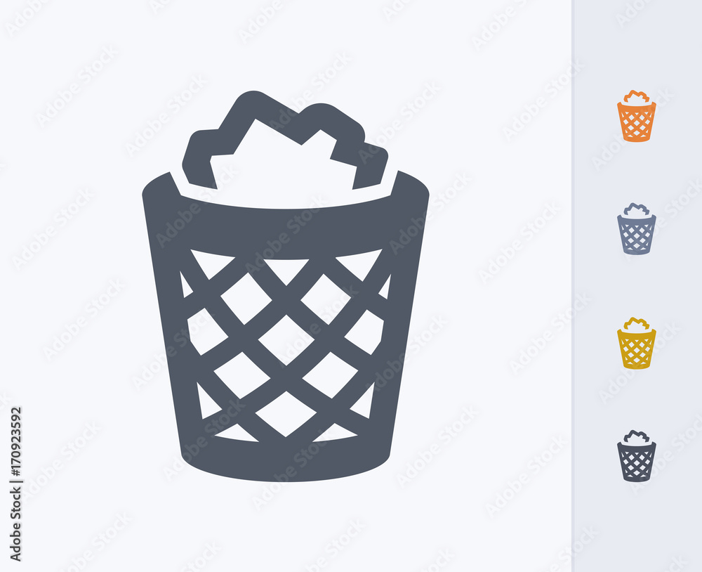 Full Litter Bin - Carbon Icons. A professional, pixel-perfect icon designed  on a 32x32 pixel grid and redesigned on a 16x16 pixel grid for very small  sizes. Stock Vector | Adobe Stock