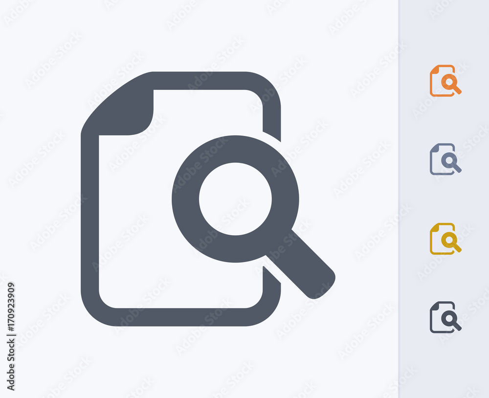 Page & Magnifier - Carbon Icons. A professional, pixel-perfect icon designed on a 32x32 pixel grid and redesigned on a 16x16 pixel grid for very small sizes.