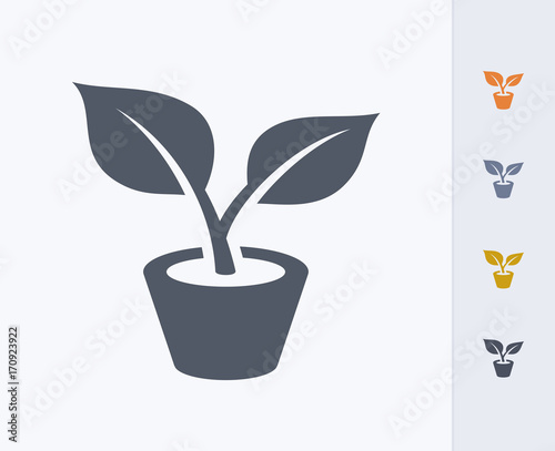 Potted Plant - Carbon Icons. A professional, pixel-perfect icon designed on a 32x32 pixel grid and redesigned on a 16x16 pixel grid for very small sizes.