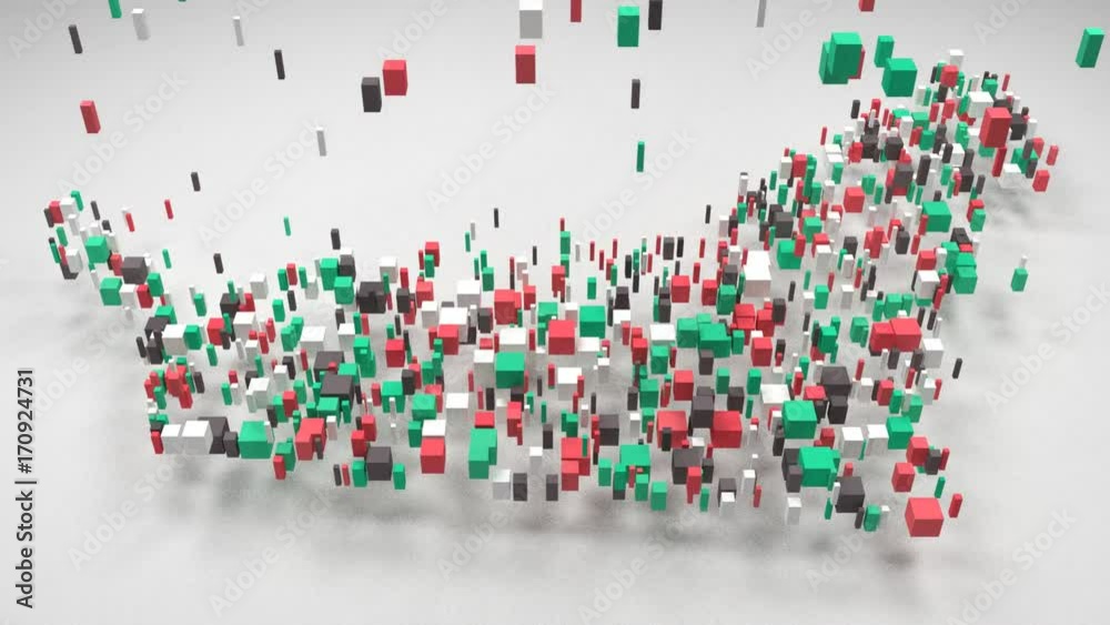 Map of United Arab Emirates - Middle East | 3D rain of little bricks Map of United Arab Emirates - Middle East | 3D rain of little bricks