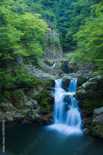 Sandankyo(SANDANTAKI Three-stage waterfall) in Hiroshima,Japan photo
