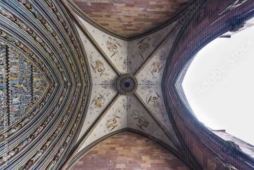 Ceiling of the entrance of the cathedral of Freiburg im Breisgau, Germany photo