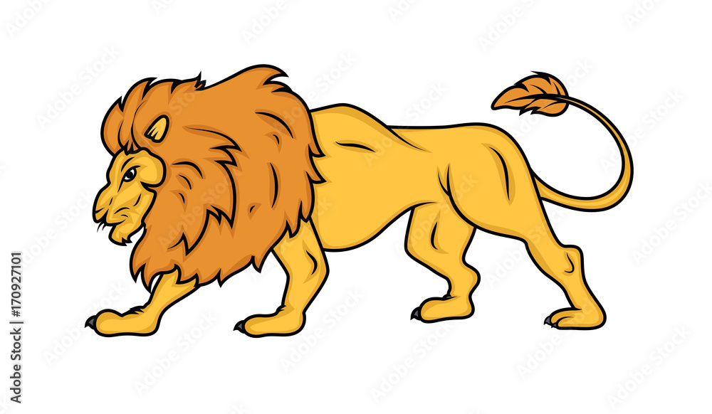 Obraz premium Cartoon Lion Vector - handmade clip-art vector 