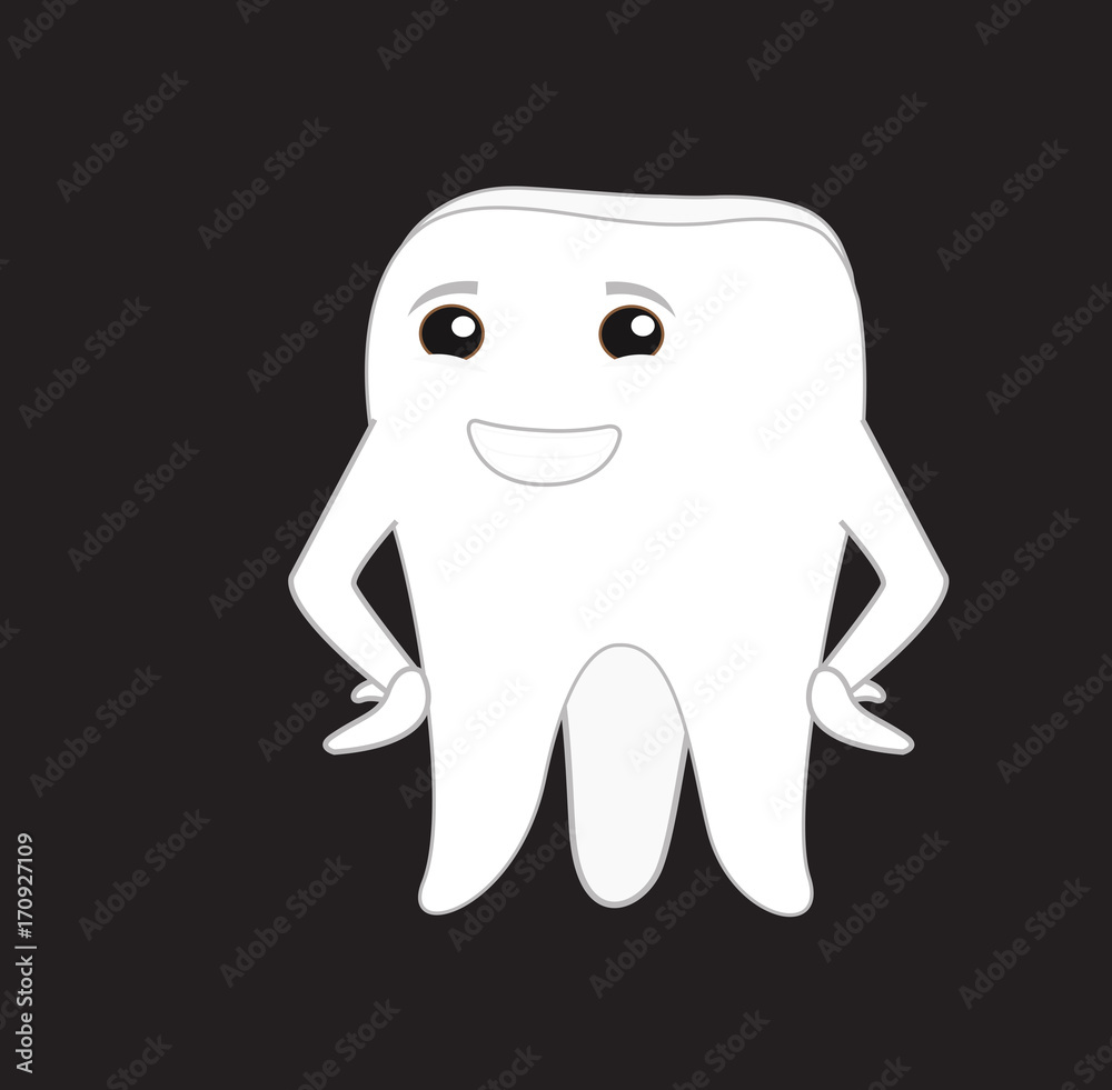Obraz premium Happy Cartoon Tooth Vector