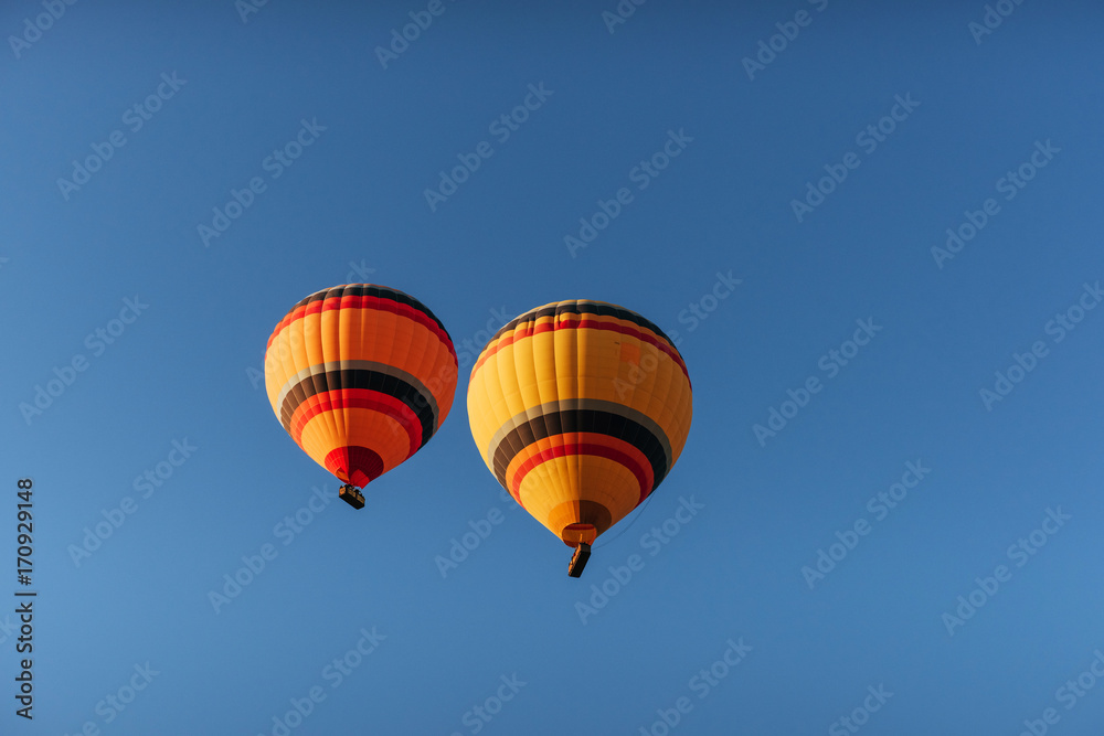 Obraz premium A group of colorful hot air balloons against