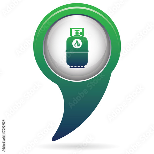 Camping gas bottle icon. Flat icon isolated
