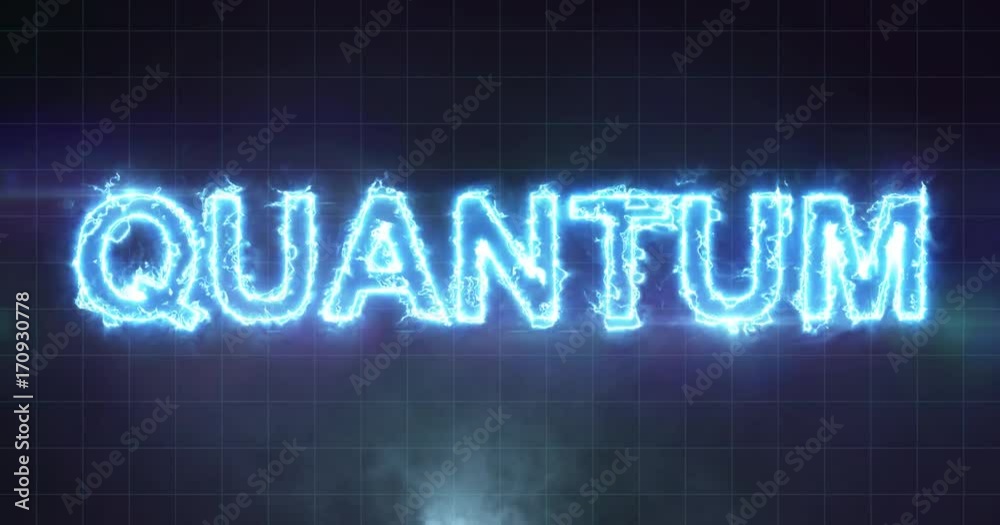 Electric lightning Quantum word on black background in 4k Electric lightning Quantum word on black background in 4k