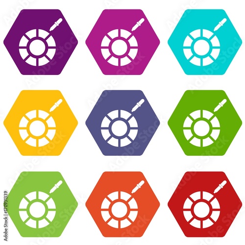 Color picker icon set color hexahedron